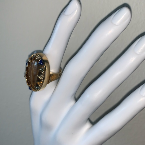 🖤BLACK FRIDAY SALE🖤 HOUSE of HARLOW gold tiger eye crystal oval ring - Picture 3 of 7